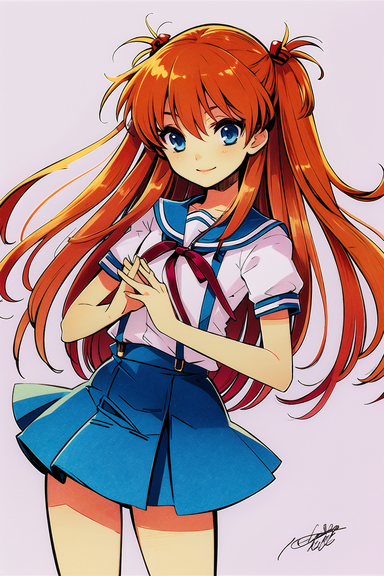 05605-3478690325-1girl, souryuu asuka langley, solo, long hair, school uniform, blue eyes, smile, white background, ribbon, shirt, simple backgro.png
